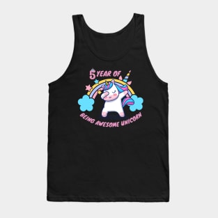 5 Year of being awesome unicorn Tank Top